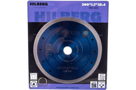 Купить Диск алмазный HILBERG 200*25 4*1 7мм ультратонкий Х-тип переходное кольцо на 22 23 сухой рез HM405 фото №1