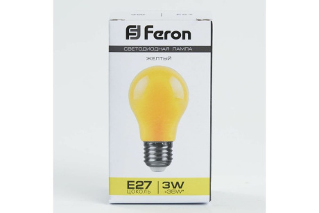 Купить Лампа LED А50 LB-375 3W E27 желтый  FERON фото №3