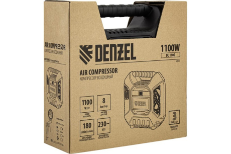 Купить DENZEL Компрессор DL1100 с набором аксессуаров  без рессивера 1 1кВт/ 180л.мин/8атм фото №14