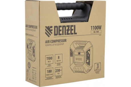 Купить DENZEL Компрессор DL1100 с набором аксессуаров  без рессивера 1 1кВт/ 180л.мин/8атм фото №4