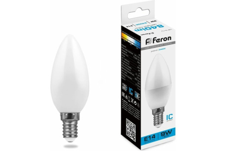 Купить Лампа светодиод. FERON LB-570 свеча LED 9Вт Е14 6400К 230V 25800 фото №1