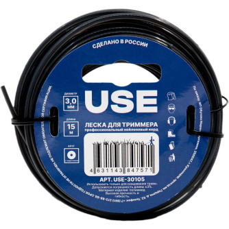 Купить Леска USE 3.0*15 м (круг с сердечником)   USE-30105 фото №1